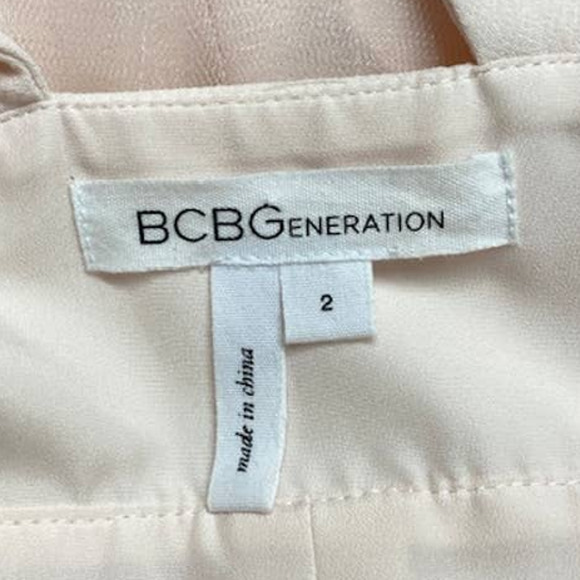 BCBGeneration Pink V Neck Sleeveless Cross Back Tulle Dress Size 2 Prom Gown - Picture 9 of 12